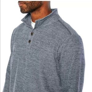 Gap Men's Long Sleeve Mock Neck Cotton Blend Pullover Sweater L Midieval Blue